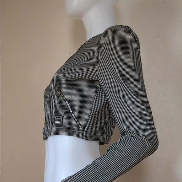 🩶 Vintage '90s Versace Jeans Couture Cropped Zippered Jacket - Picture 13 of 15